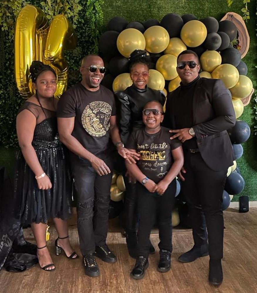 Alice with family at a celebration
